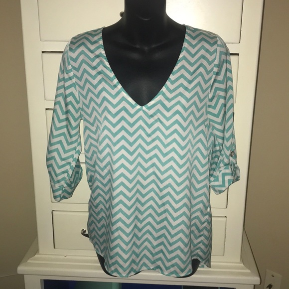 Anna Grace Tops - Chevron top- S